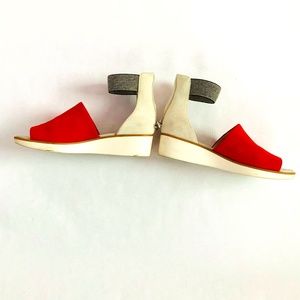LOGO by Lori Goldstein Red Suede Sandals